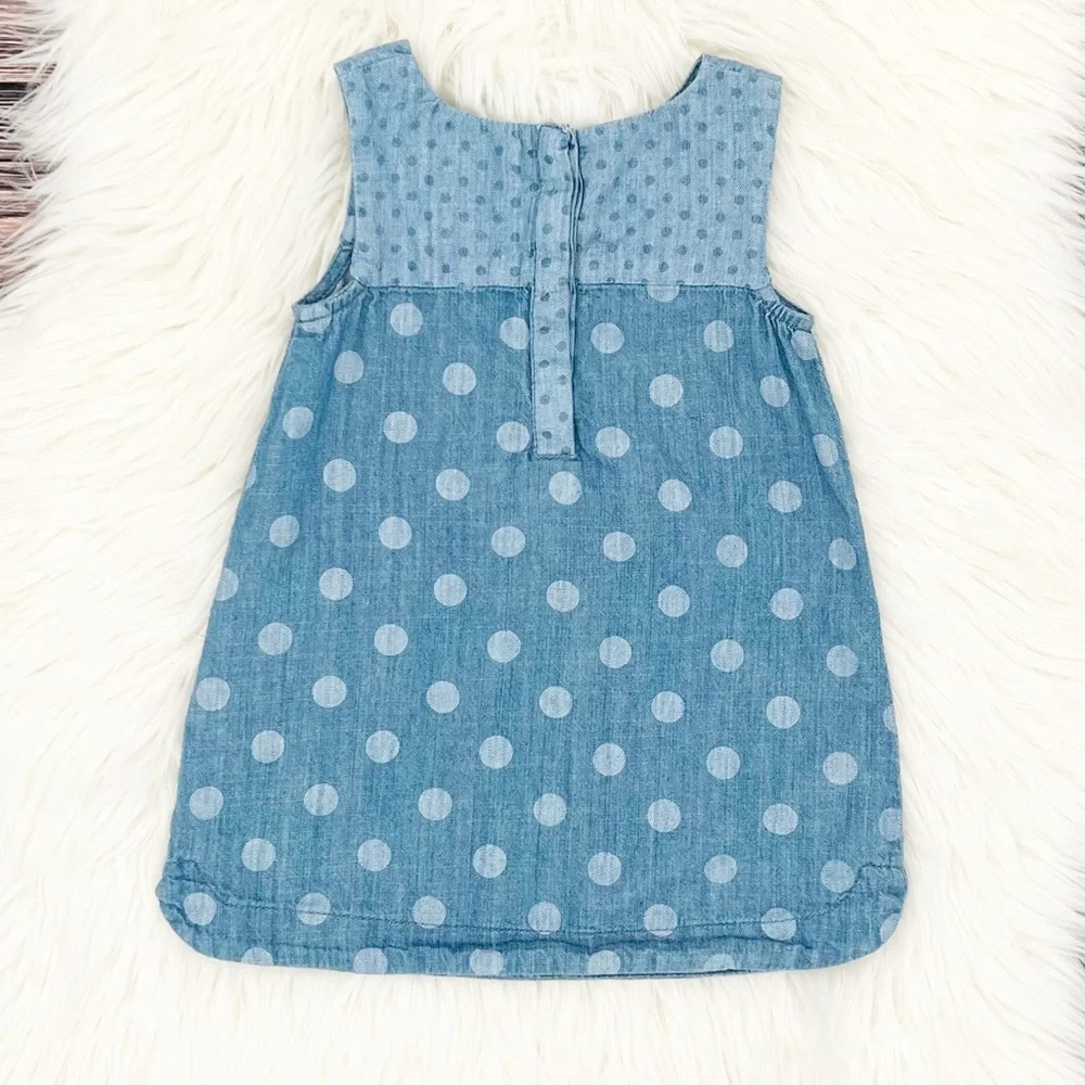 Baby Gap Chambray Polka Dot Dress